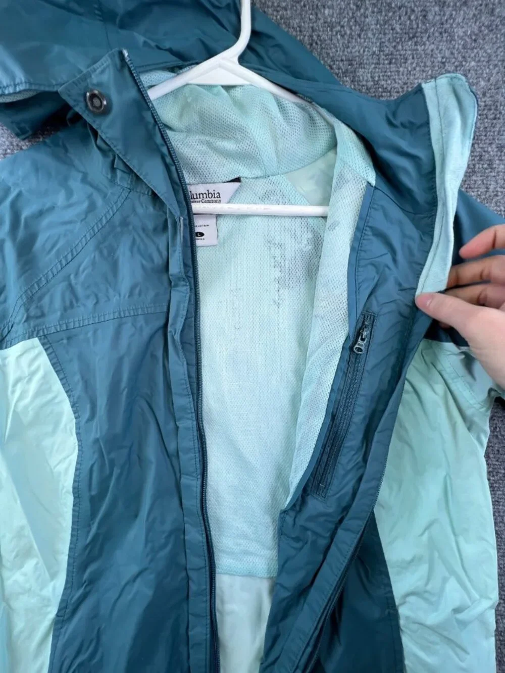 Columbia Sportswear Women Full Zip Up Hooded Jacket Long Sleeve Blue Large ****